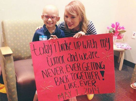 Taylor Swift is engaged in charity and helps sick children