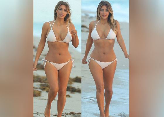 Kim Kardashian in swimsuit
