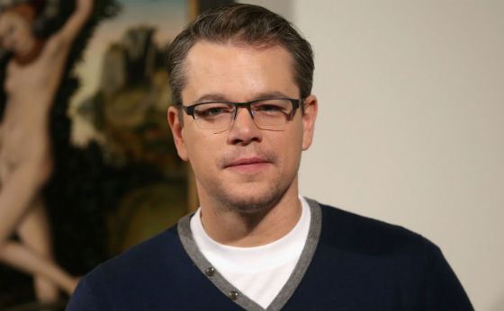 Matt Damon wearing glasses
