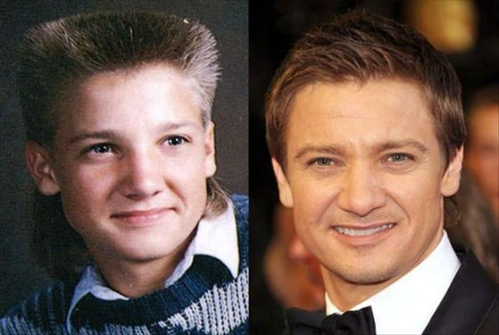 Jeremy Renner as a child and now