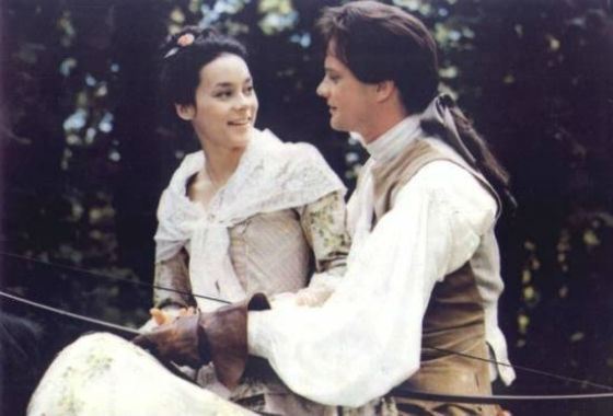 Colin Firth and Meg Tilly (a still from «Valmont»