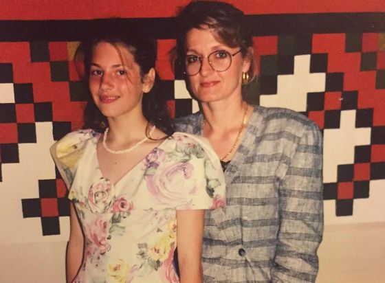 Young Katheryn Winnick with her mother