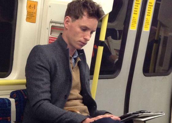 Eddie Redmayne takes a ride on the subway very often