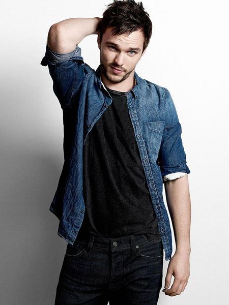 Nicholas Hoult knitting